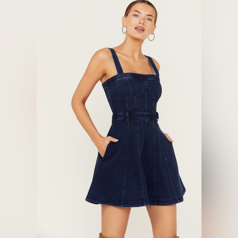 NWT FREE PEOPLE WOMEN'S MARGOT DENIM MINI DRESS